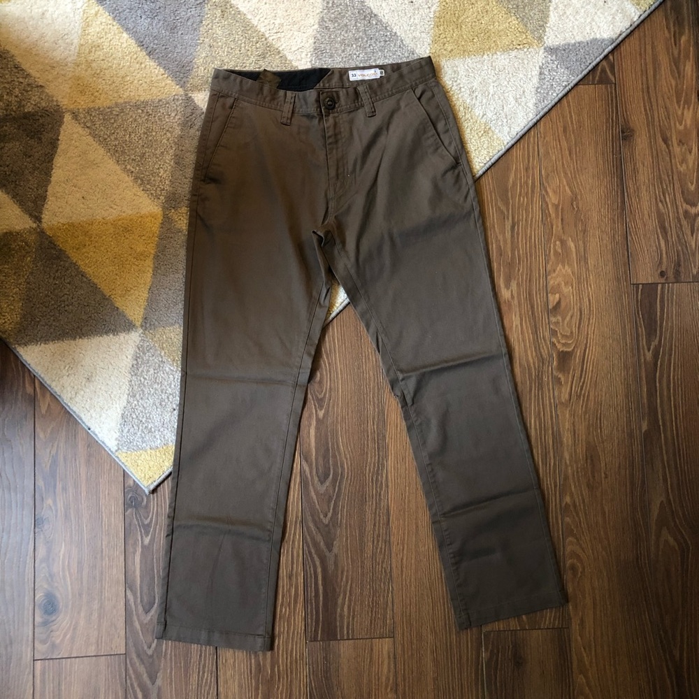 Volcom Brown Stretch Chino Khaki Pants NWOT